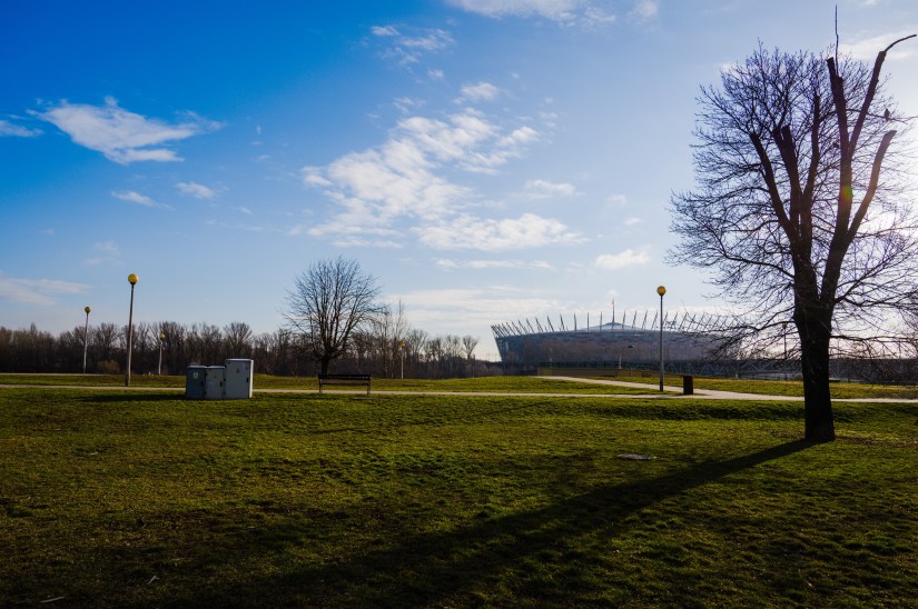 Park by the river in Warszawa