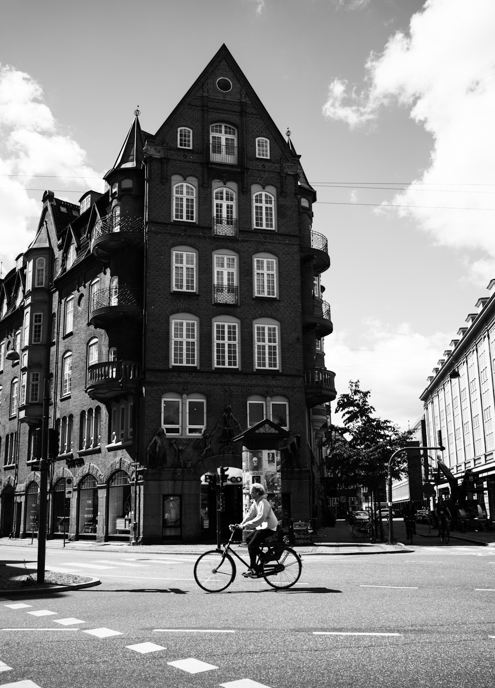Woman biking in Copenhagen
